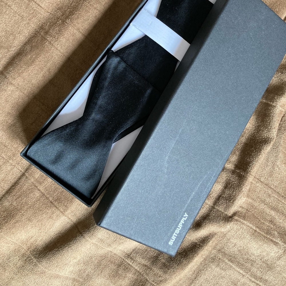 black silk bow tie